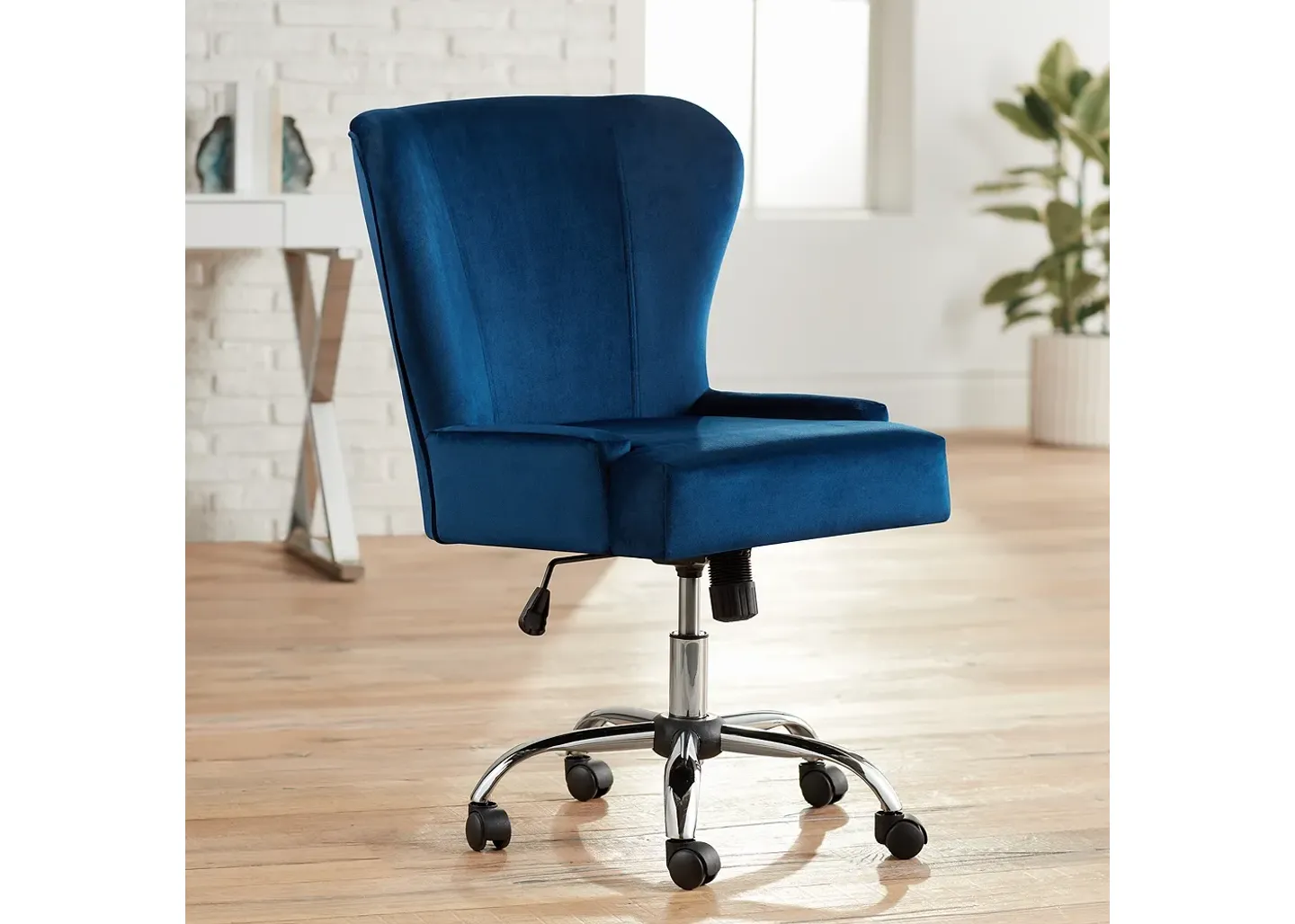 Studio 55D Erin Blue Fabric Adjustable Office Chair